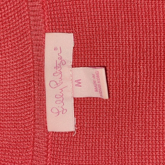Lily Pulitzer sweater jacket, tulip pink, 3/4 sleeves, all cotton, size medium - Picture 2 of 8